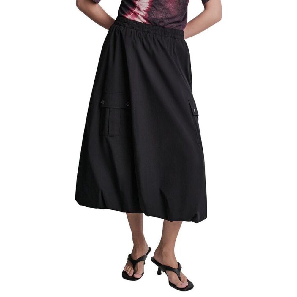 Dkny Womens  Cargo Pocket Poplin Skirt, Black